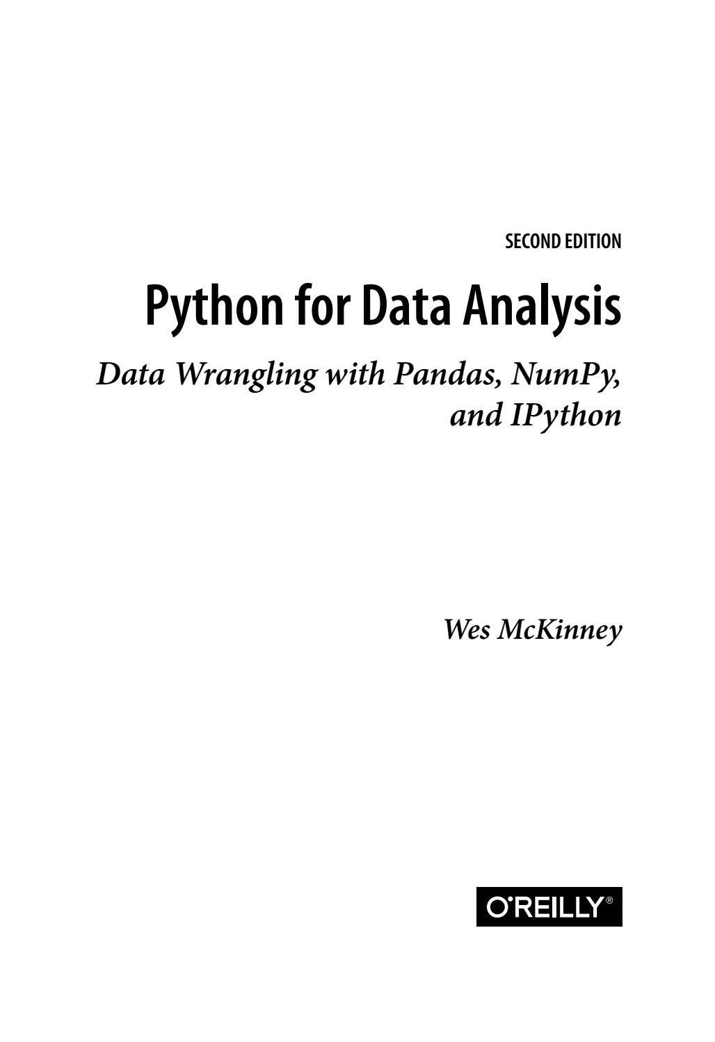 Python For Data Analysis. Data Wrangling With Pandas, Numpy