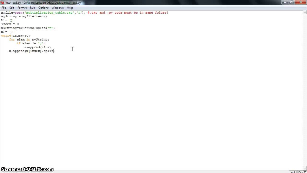 Python Homework 4.2 Multiplication Table Youtube Python Homework 4.2 Multiplication Table Youtube