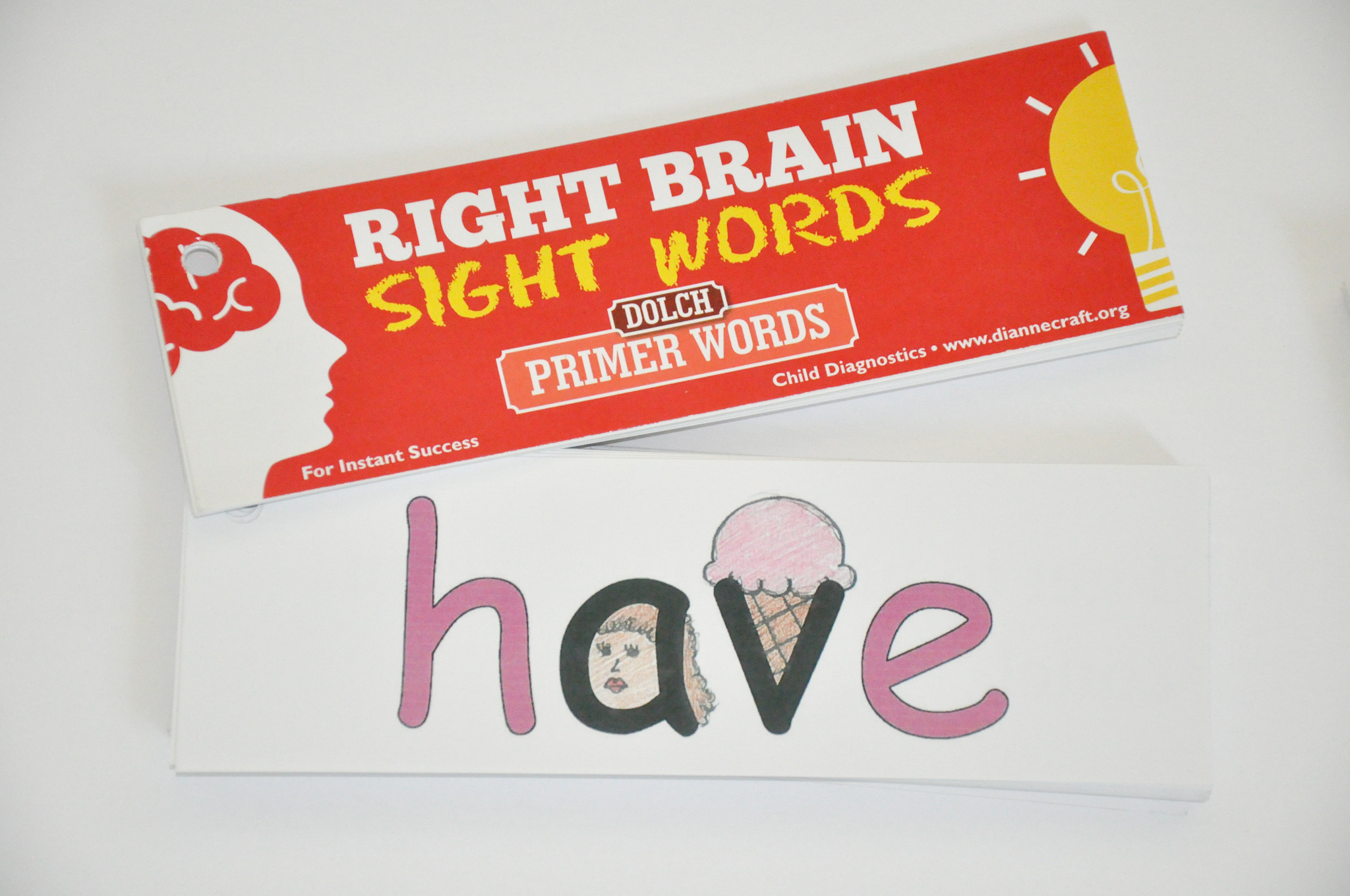 Right Brain Dolch Primer Sight Word Cards