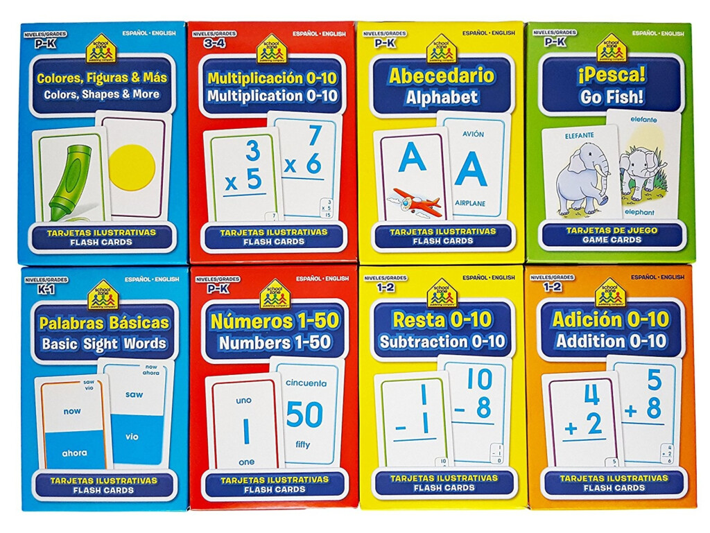 Spanish English Bilingual Flash Cards 8 Pack (Addition Spanish English Bilingual Flash Cards 8 Pack (Addition