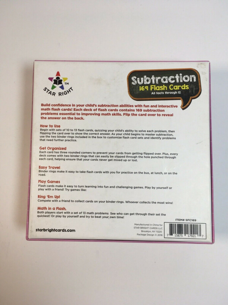 Star Right Education Subtraction Flash Cards 012 All Facts 169 With 2 Rings Gift Star Right Education Subtraction Flash Cards 012 All Facts 169 With 2 Rings Gift