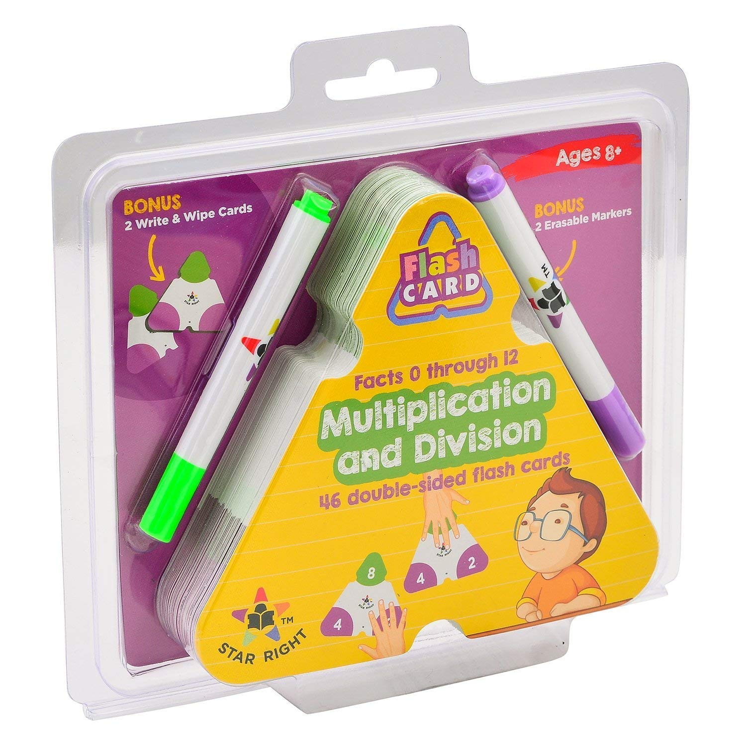 Star Right Multiplication And Division Triangle Flash Cards