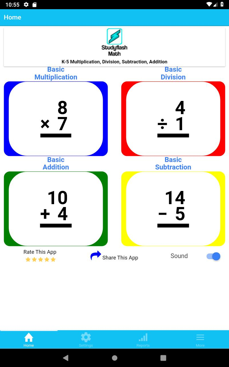 Studyflash Math Flash Cards Games Quizzes K-5 Free For