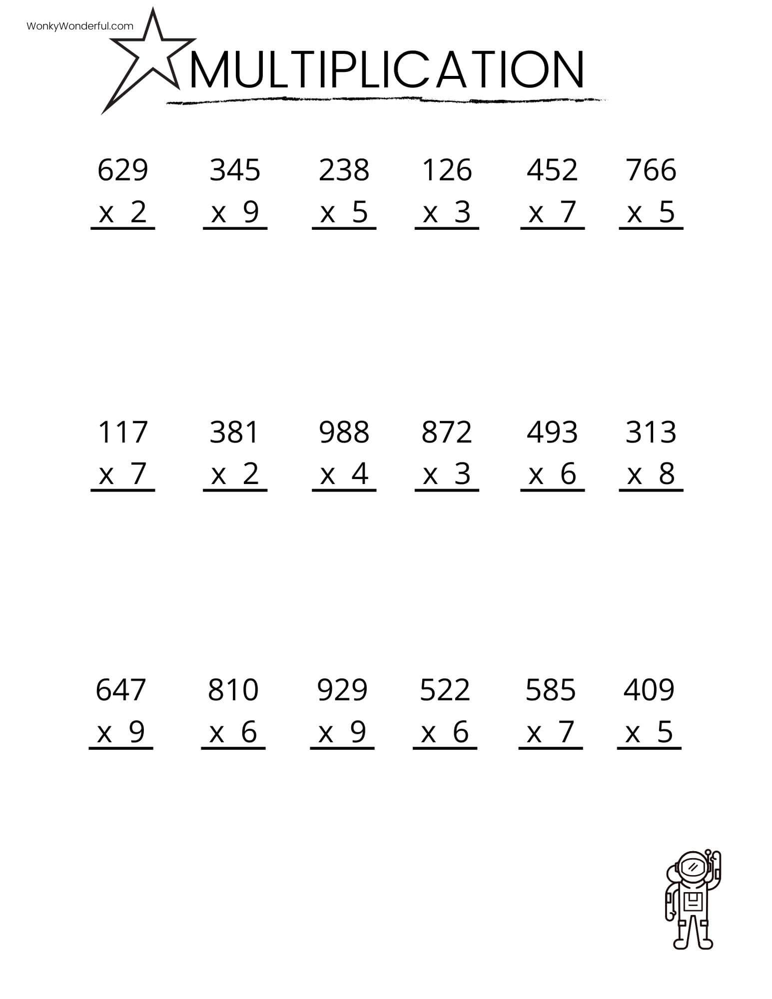 Stunning Grade Math Worksheets Printable Free Multiplication