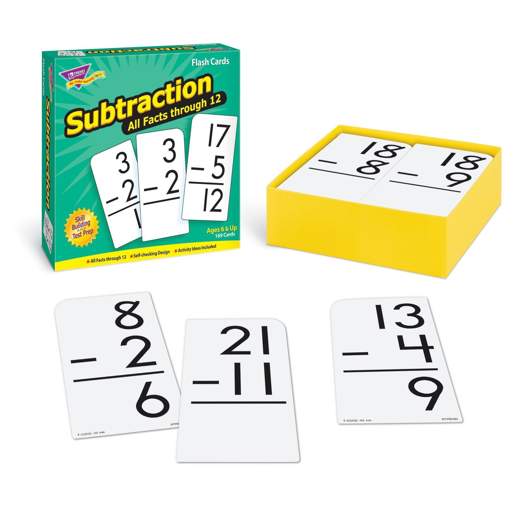 Subtraction 0-12 All Facts Skill Drill Flash Cards In 2020