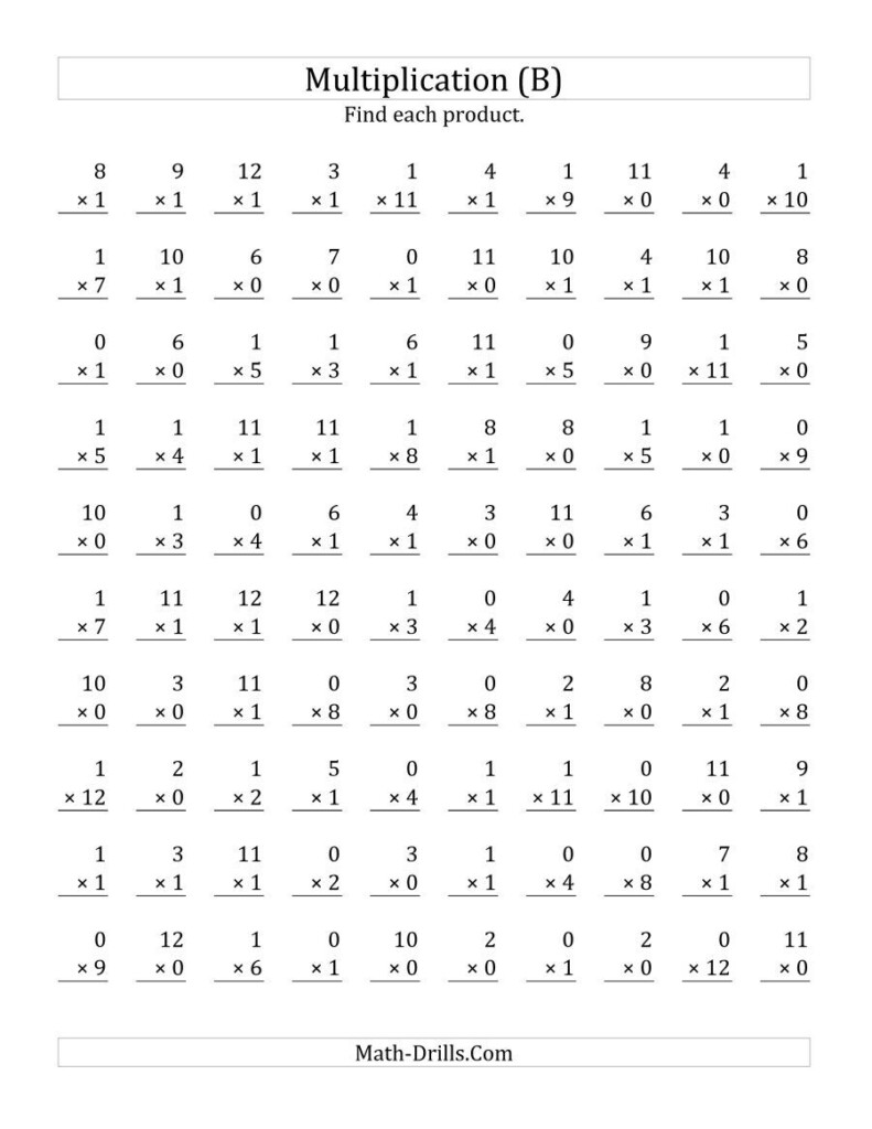 The Multiplying 1 To 120 And 1 (B) Math Worksheet The Multiplying 1 To 120 And 1 (B) Math Worksheet