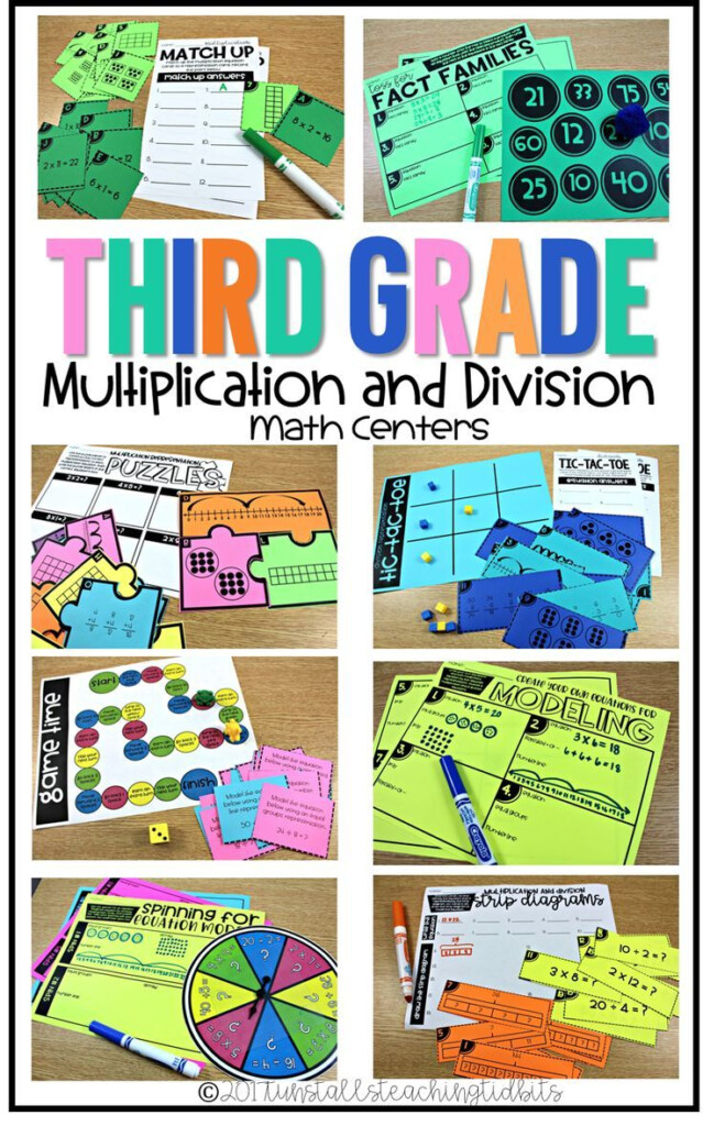 Third Grade Math Centers For Multiplication And Division Third Grade Math Centers For Multiplication And Division