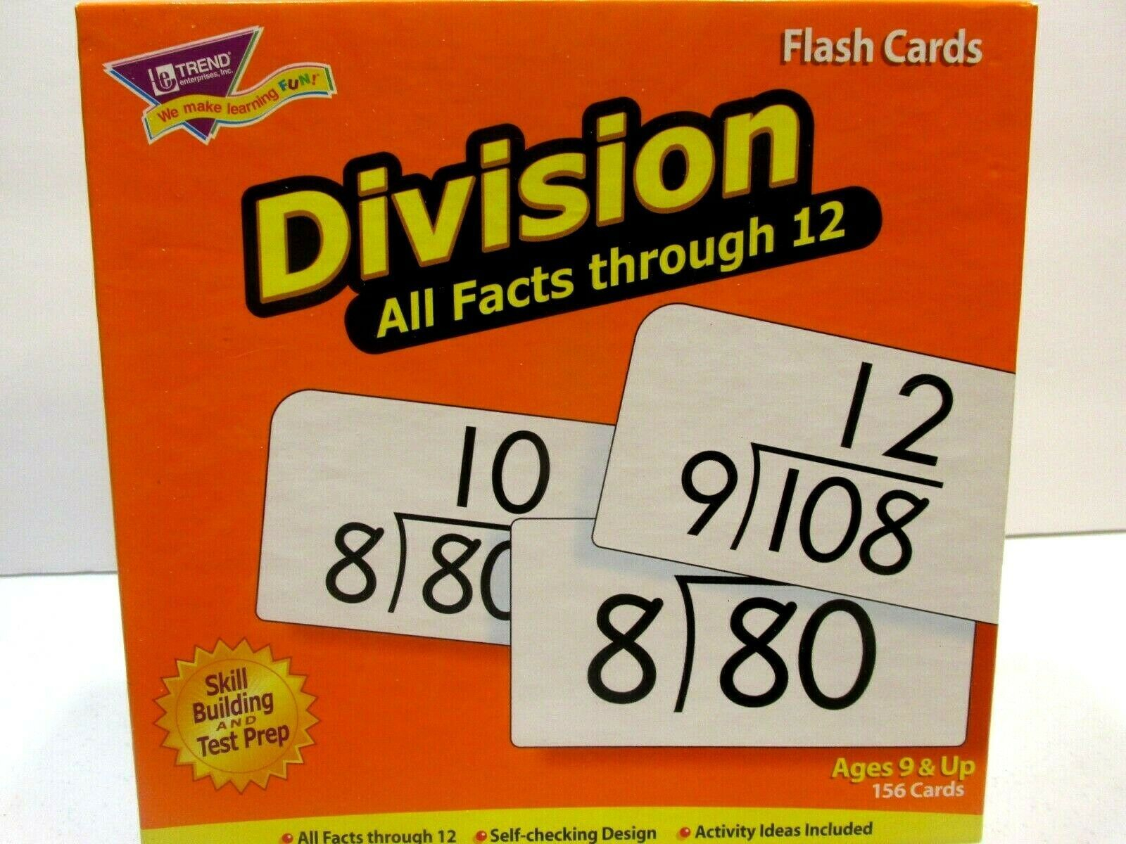 Trend Enterprises Division Flash Cards Facts Through 12 Math