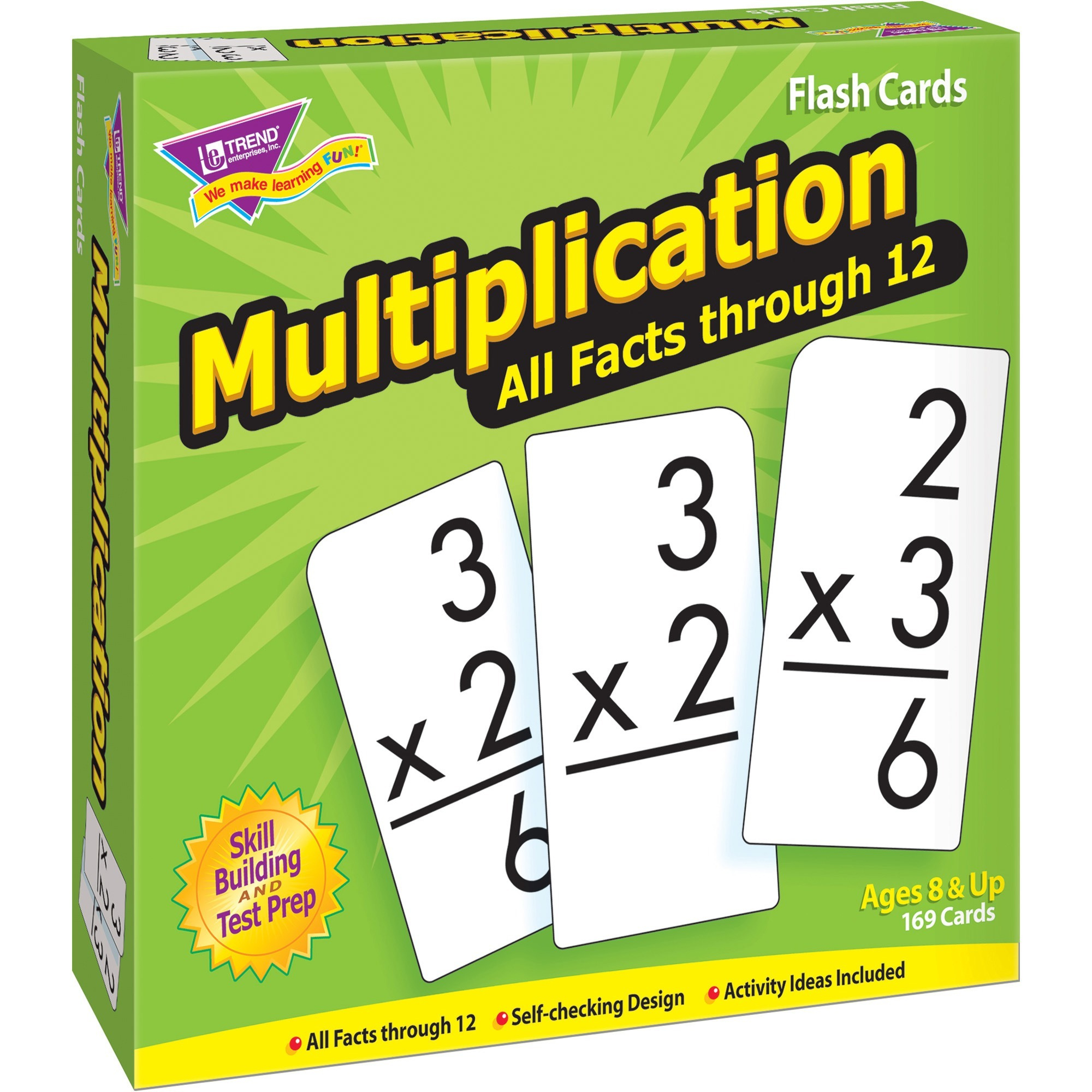 Trend, Tep53203, Multiplication All Facts Through 12 Flash Cards, 169 / Box  - Walmart