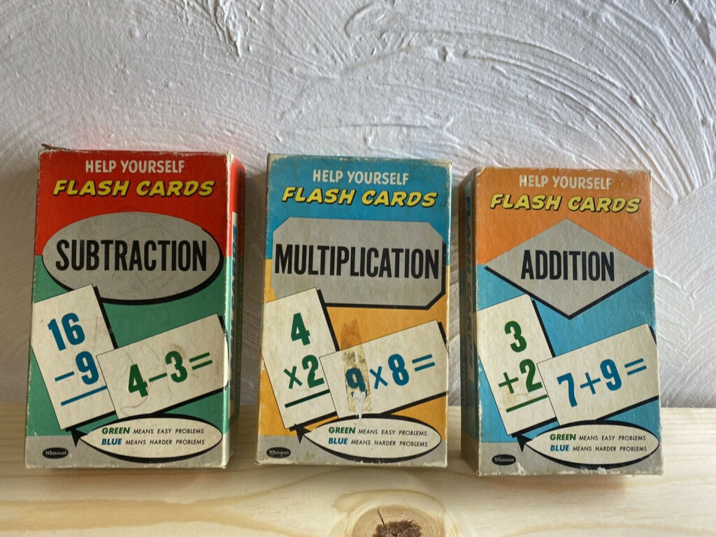 Vtg 1959 Whitman Help Yourself Math Flash Cards Lot Of 3 Vtg 1959 Whitman Help Yourself Math Flash Cards Lot Of 3