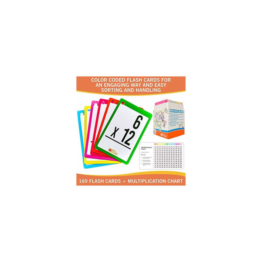 Whizbuilders Multiplication Flash Cards Set 169 Math Flash Cards With Flash  Card Rings For Easy Organization – Ideal Kids Flash Cards For 3Rd, 4Th,