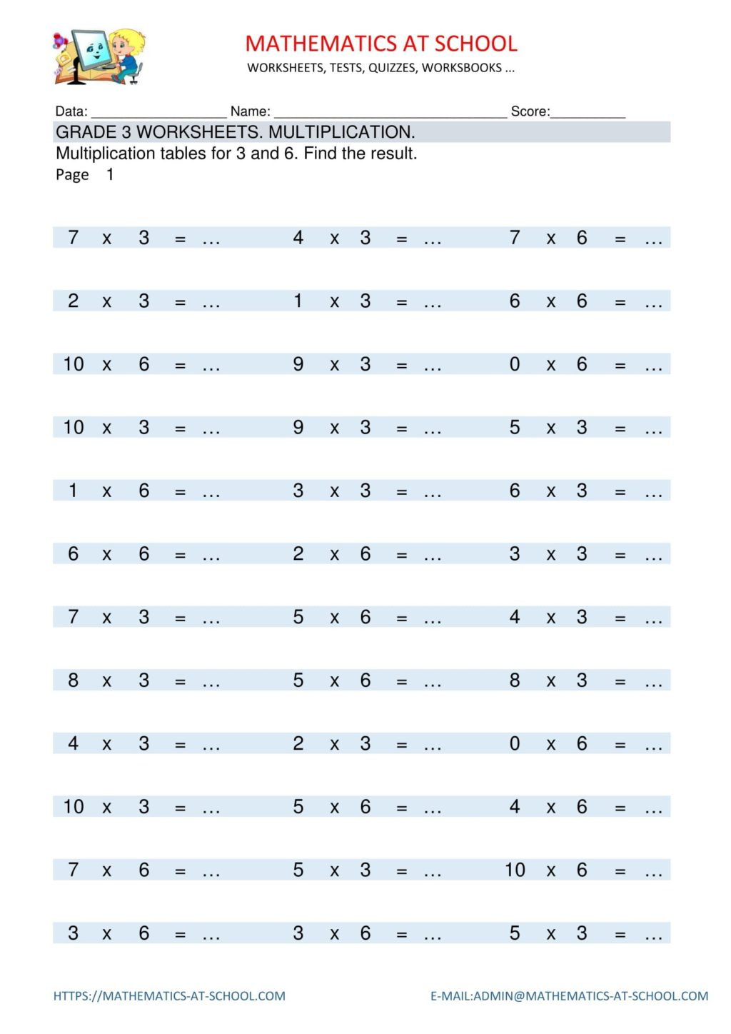 Worksheet ~ Grade Maths Worksheets Multiplication Tables For