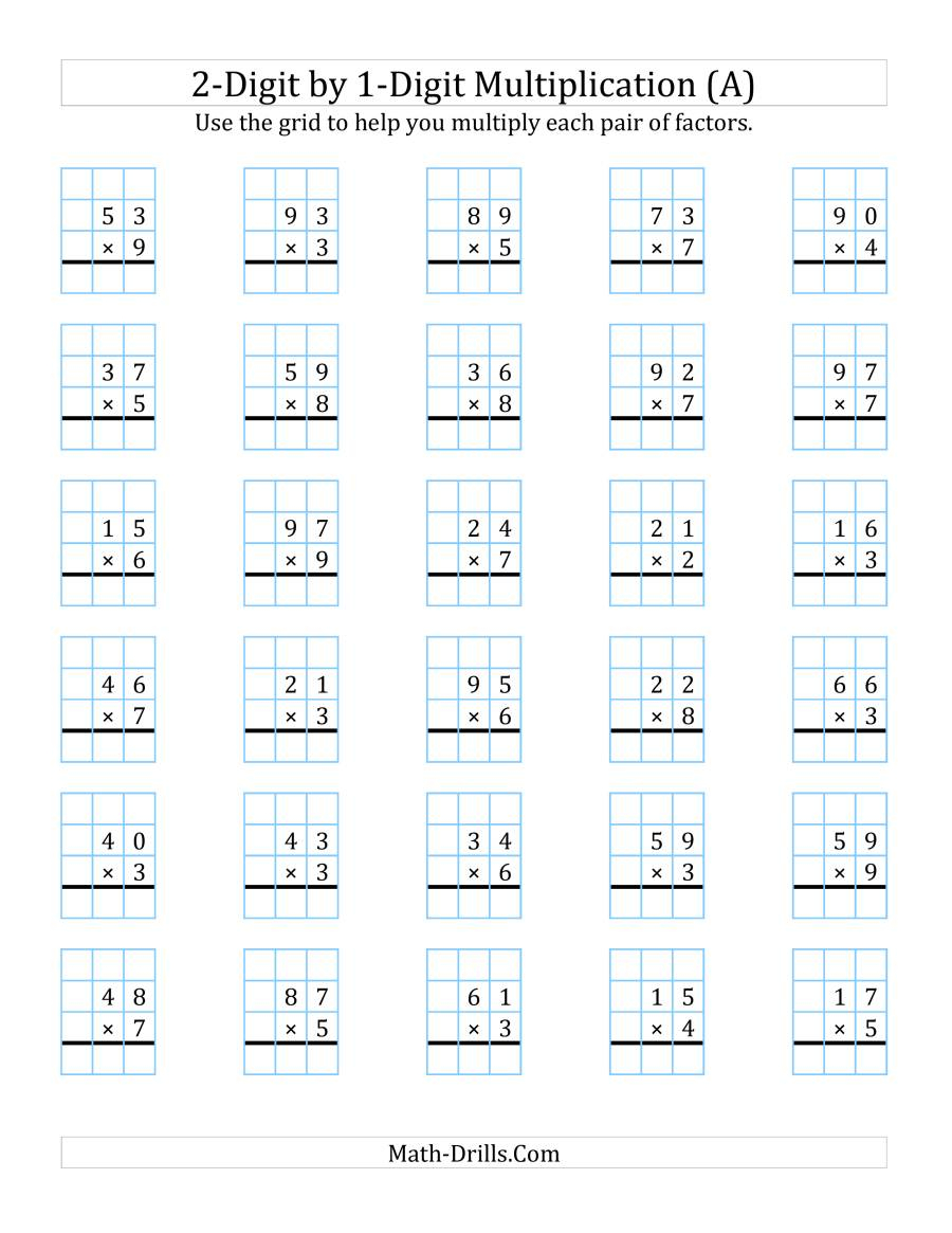 Worksheet ~ Multiplication With Grid 0201 001 Pin Worksheet