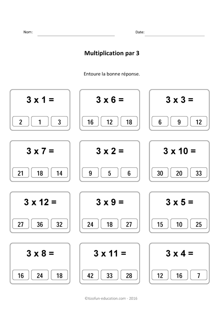 X3 Tables De Multiplication Multiplier Par 3 Quiz X3 Tables De Multiplication Multiplier Par 3 Quiz
