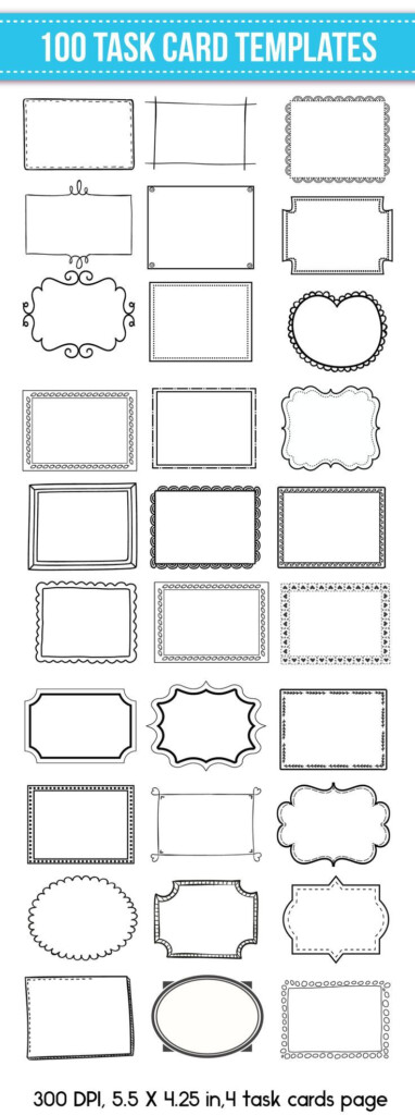 100 Task Card Templates, Flash Card Templates, Editable, For 100 Task Card Templates, Flash Card Templates, Editable, For