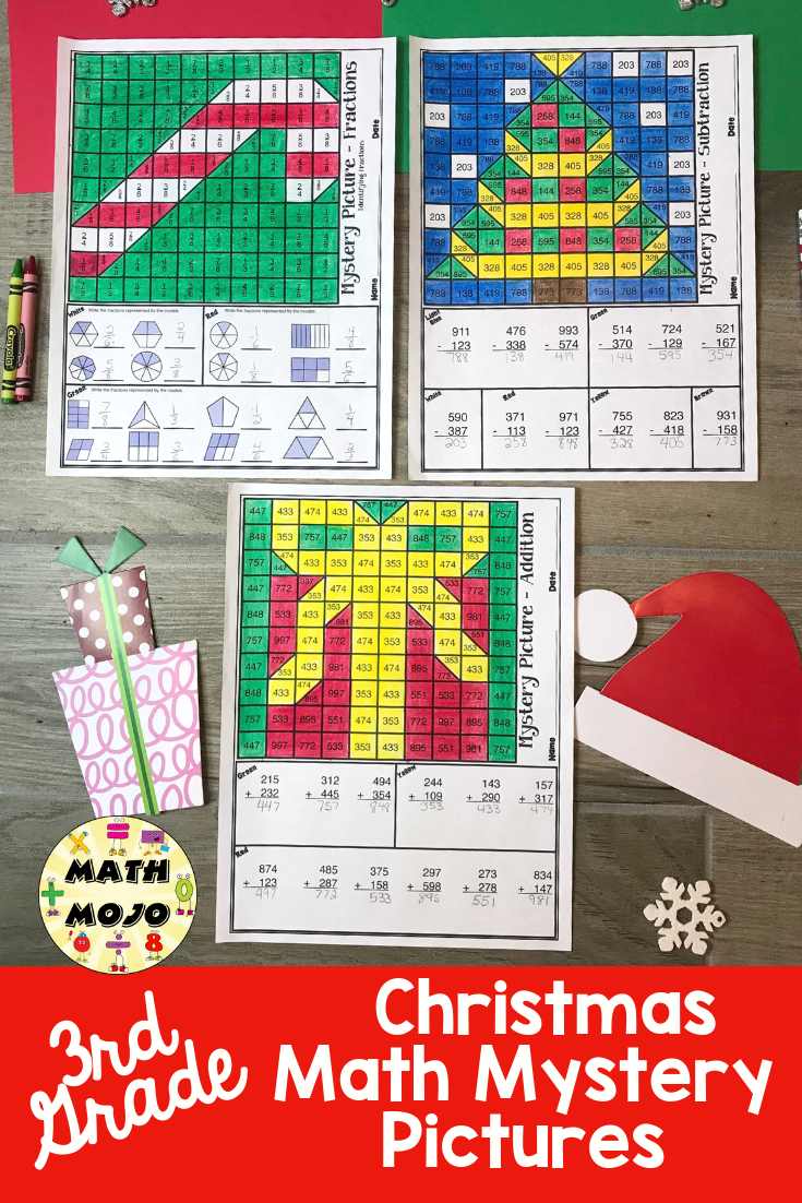 3Rd Grade Christmas Math | Math Mystery Picture, Christmas
