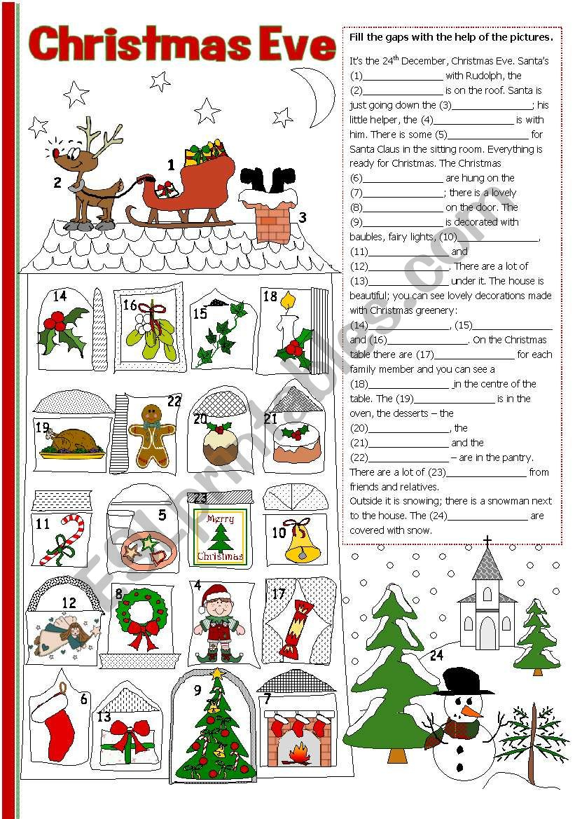 Christmas Eve Esl Worksheettecus Time Worksheets