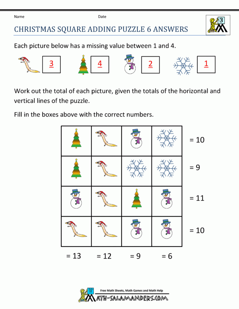 Christmas Math Worksheets Christmas Math Worksheets