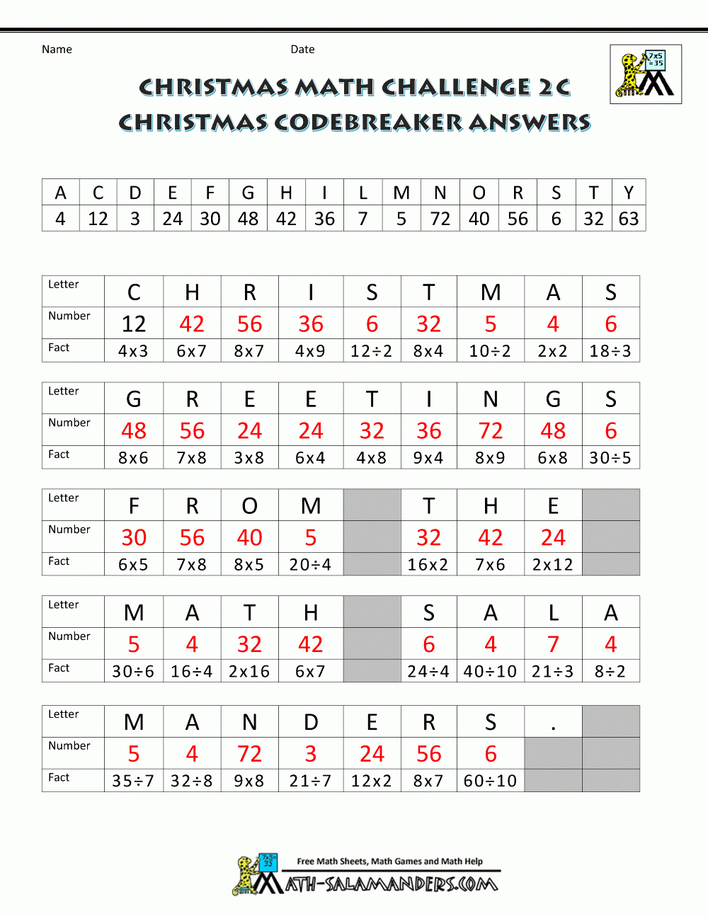 Christmas Math Worksheets