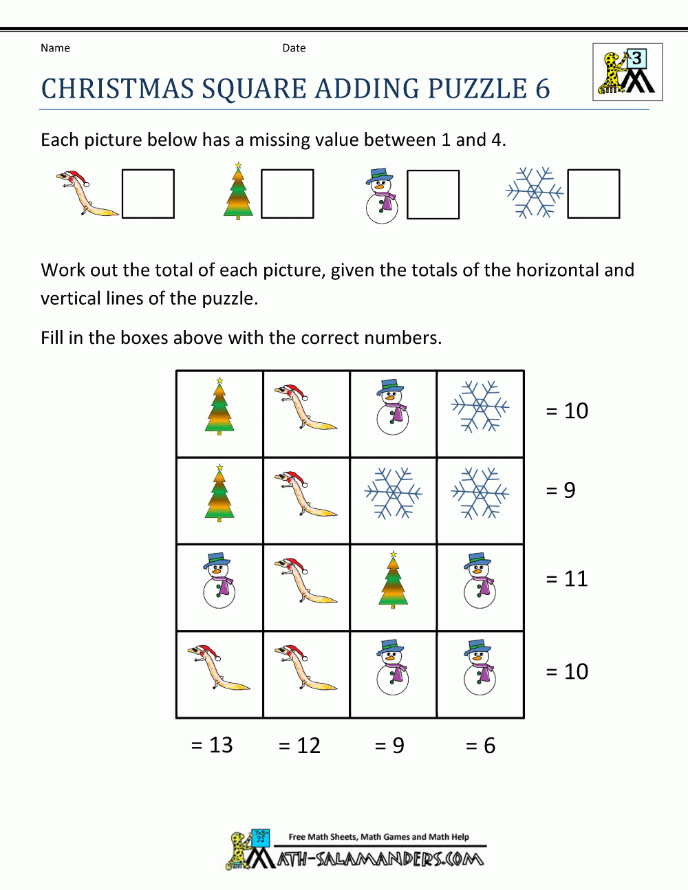 Christmas Math Worksheets | Christmas Math Worksheets