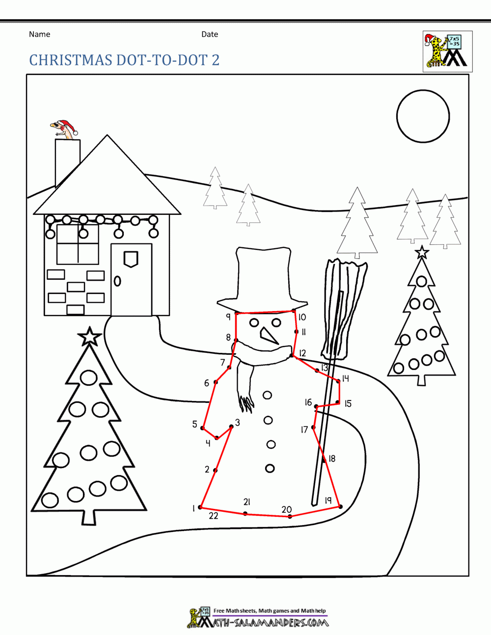 Christmas Math Worksheets For Kindergarten