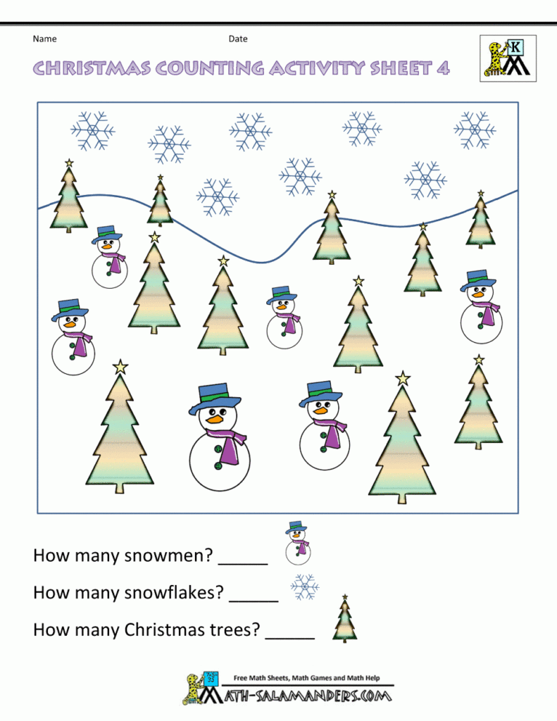 Christmas Math Worksheets For Kindergarten Christmas Math Worksheets For Kindergarten