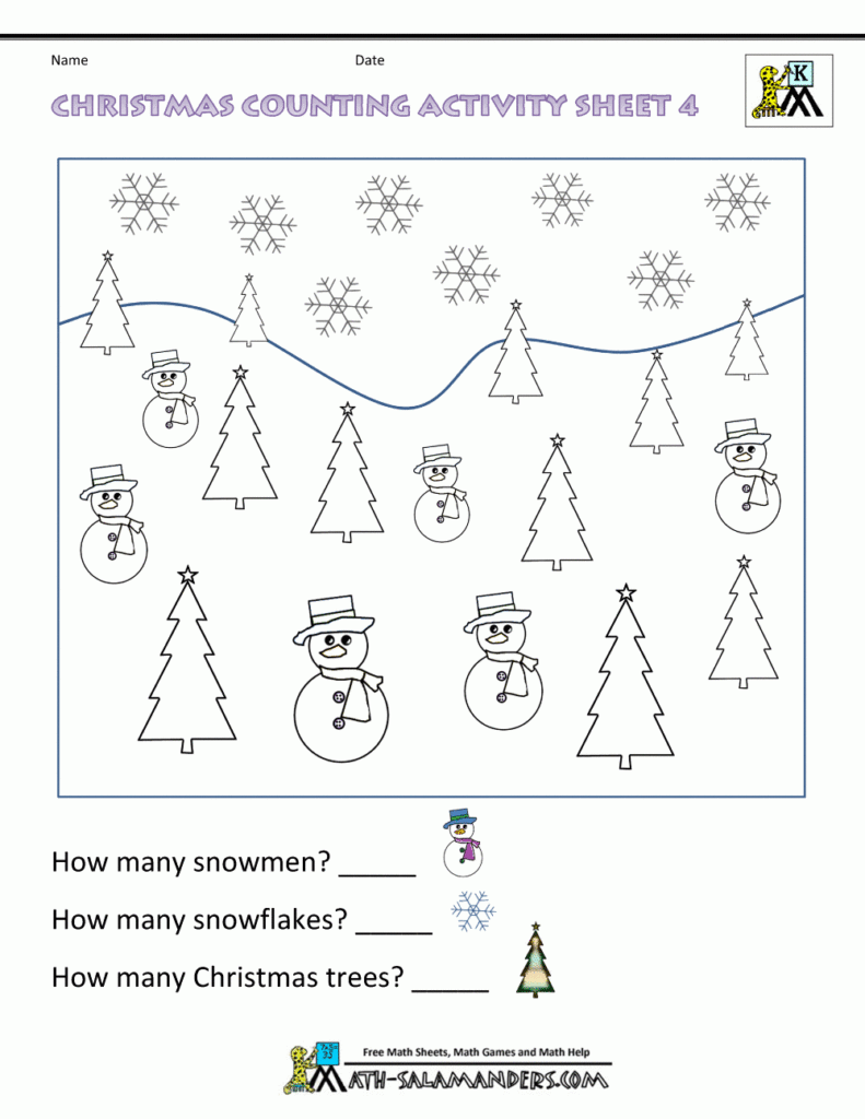 Christmas Math Worksheets For Kindergarten Christmas Math Worksheets For Kindergarten