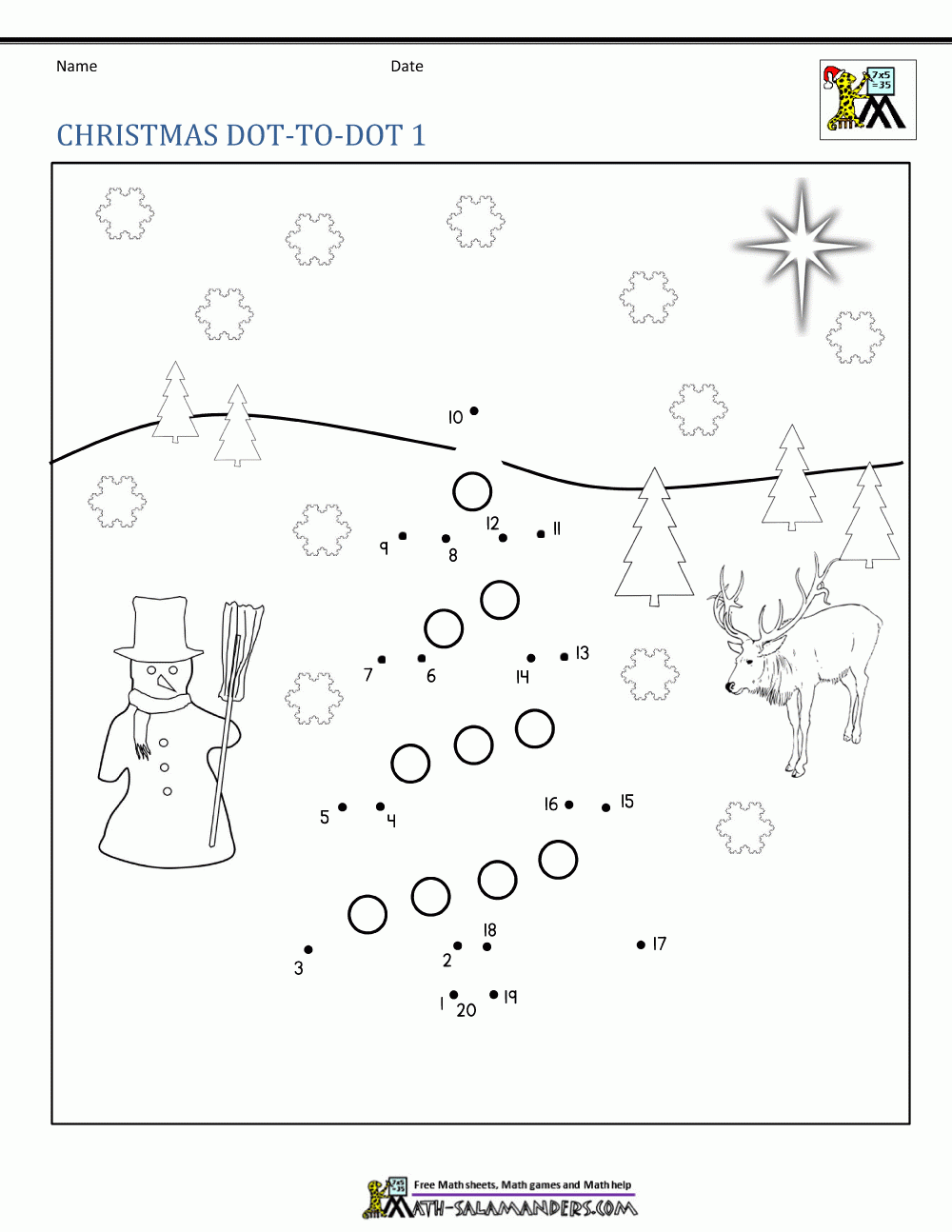 Christmas Math Worksheets For Kindergarten