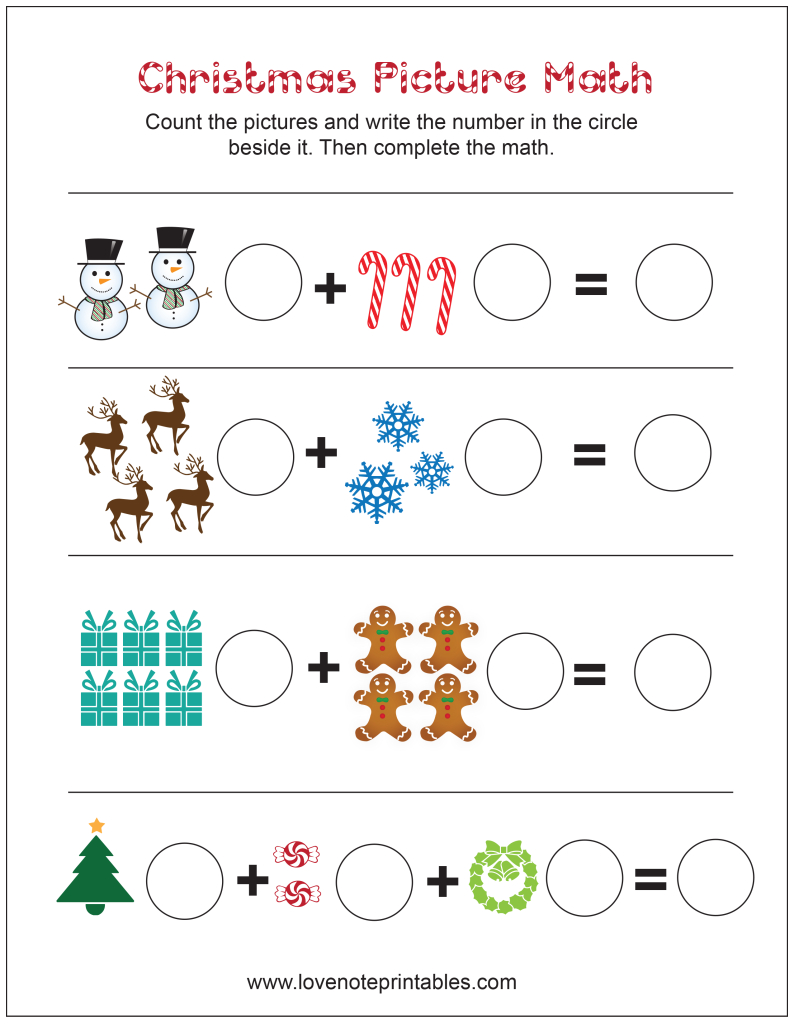 Christmas Maths Free Printable Worksheets Activity Sheets