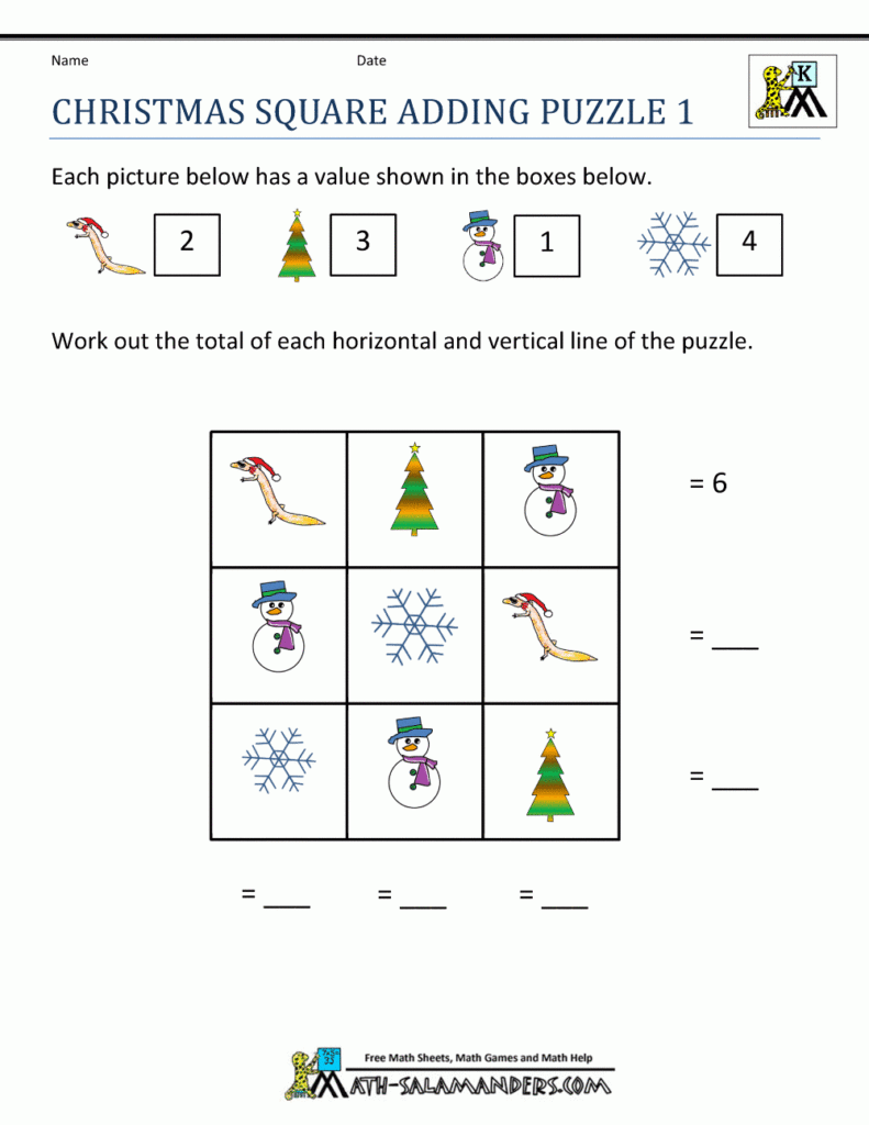 Christmas Maths Worksheets Christmas Maths Worksheets