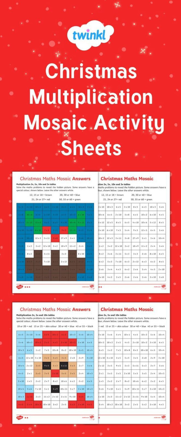 Multiplication Mosaic Worksheets