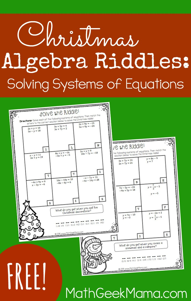 Christmas Riddles: Solving Systems Of Linear Equations