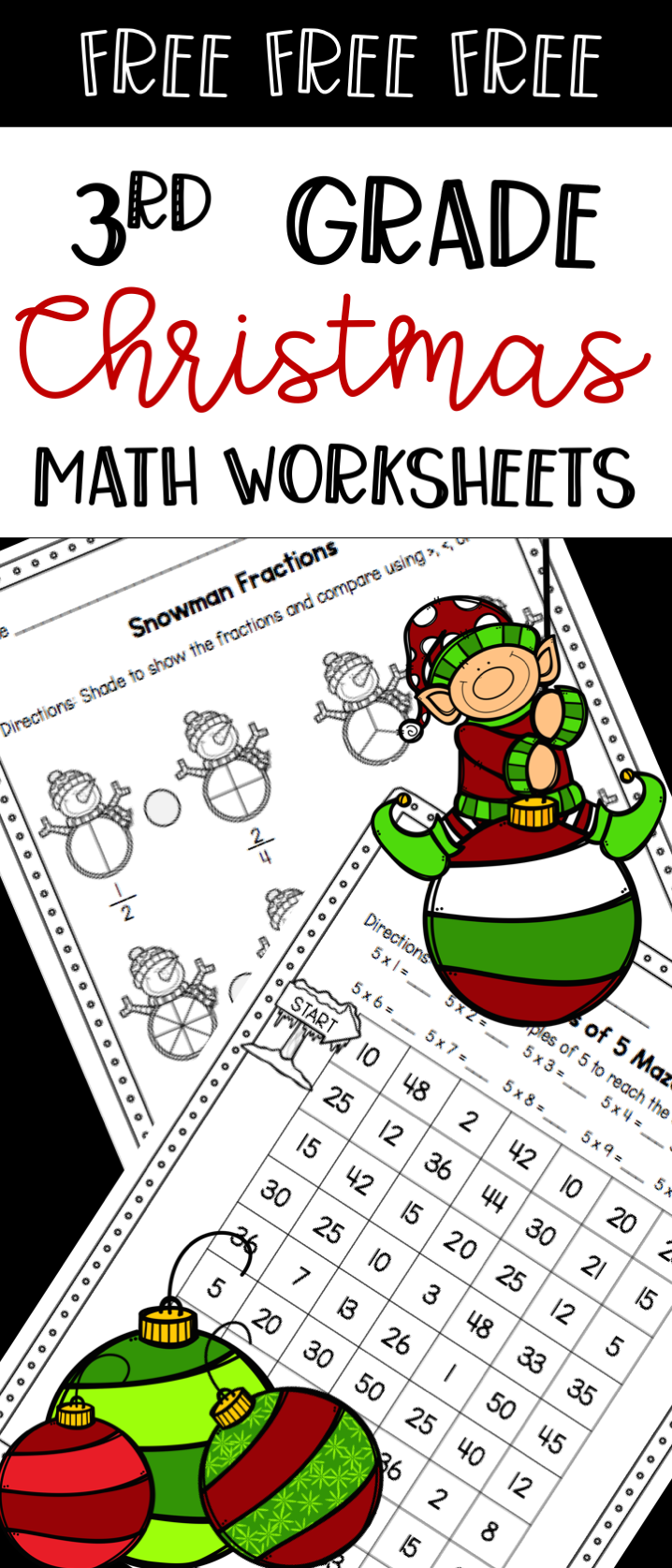 Christmas Worksheets: Math Practice Pages (Free Sample