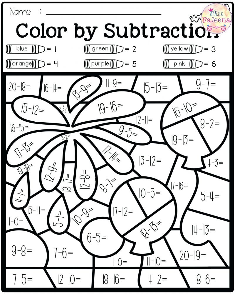free math coloring sheets 1st grade