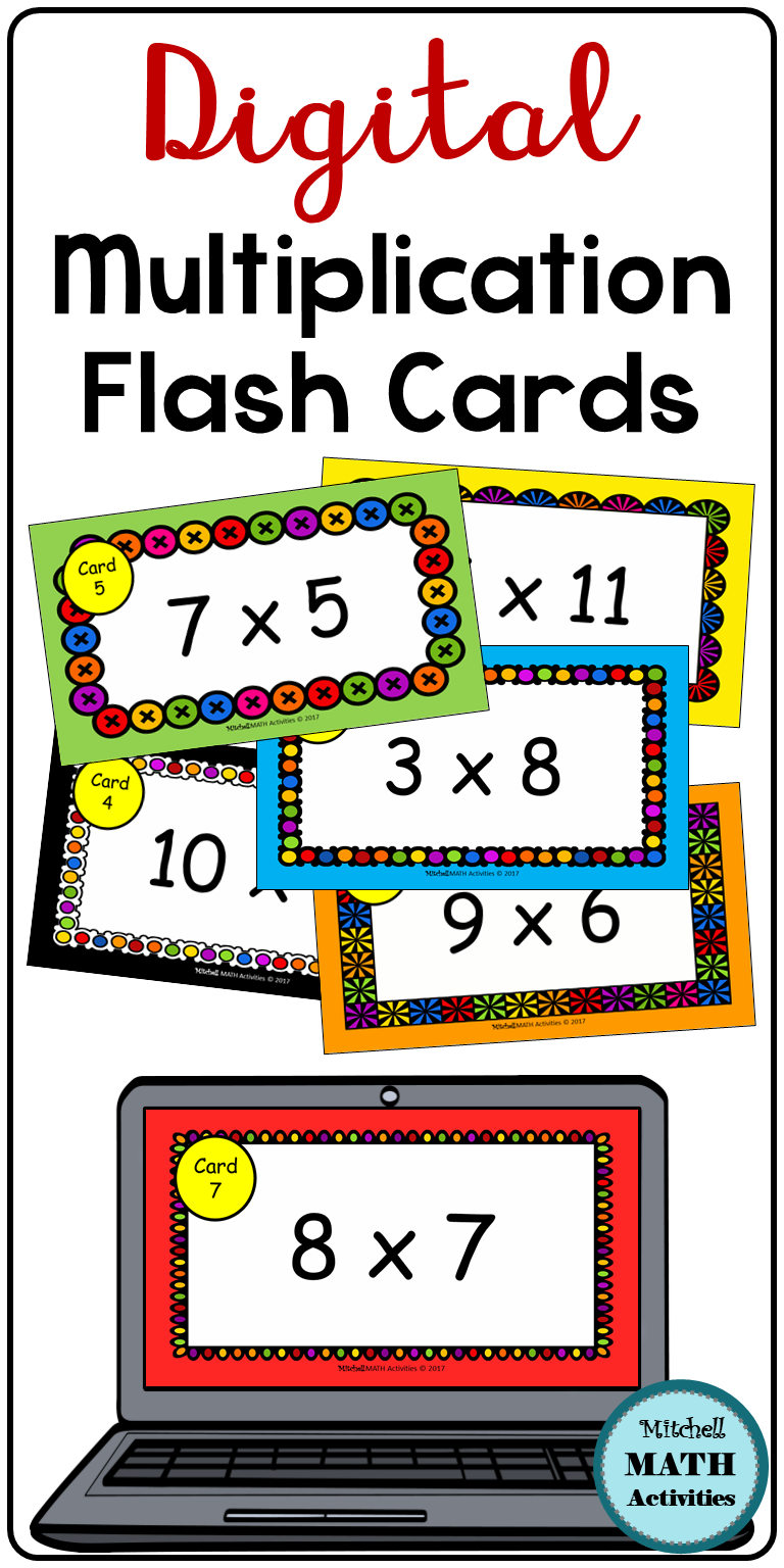 Digital Multiplication Flash Cards Bundle | Distance