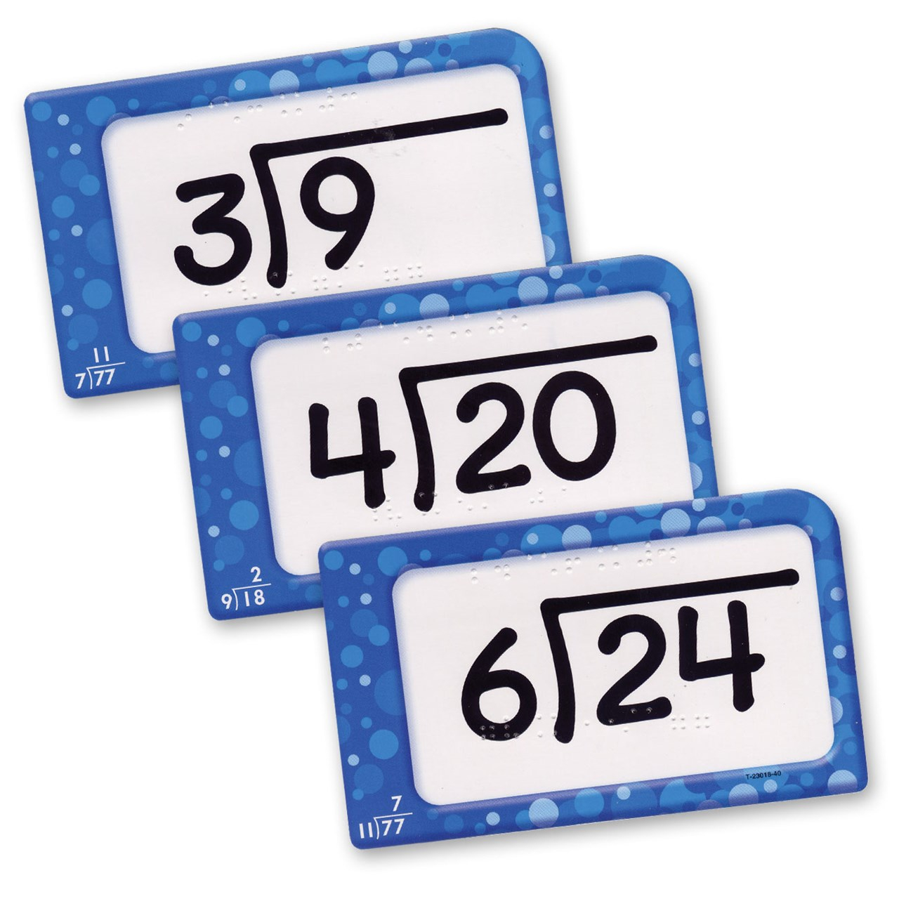 Division Pocket Flash Cards With Braille