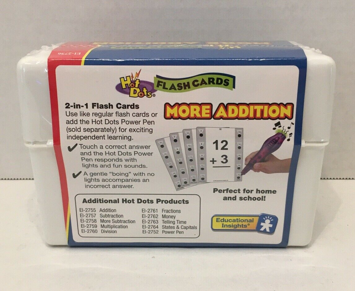 Educational Insights 2756 Hot Dots Math Flash Cards More Addition