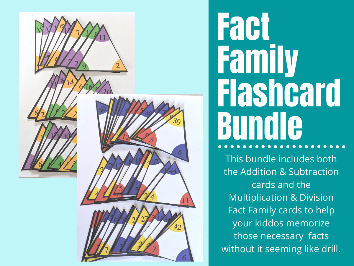 Fact Family Flash Cards Bundle (Addition, Subtraction, Multiplication &amp;amp;  Division)