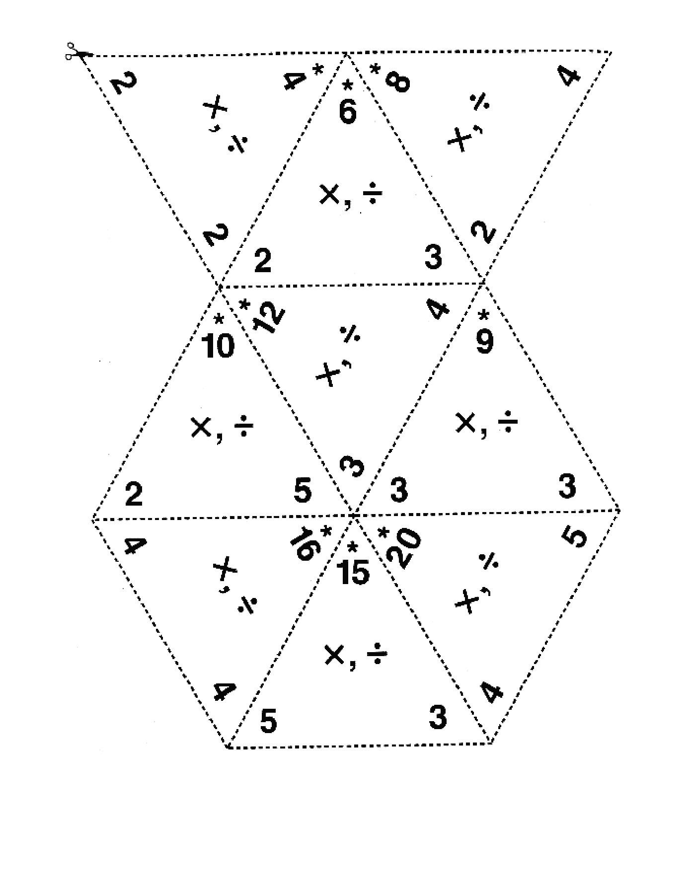 Facts Practice Using Multiplication/division Fact Triangles