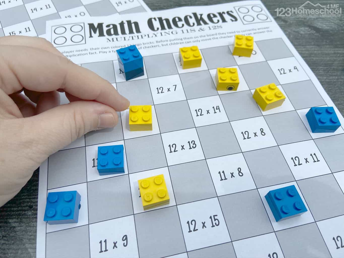 Free Checkers Printable Multiplication Games