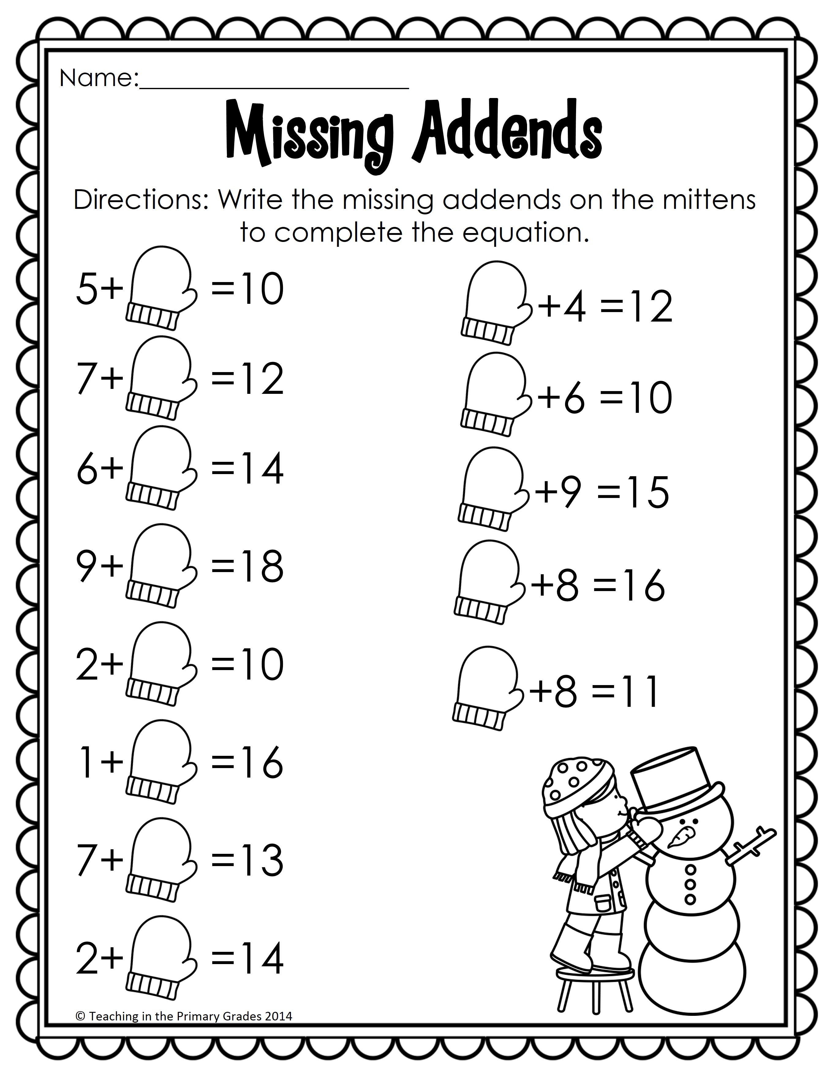 Free Christmas Math Worksheets For First Grade Coloring Book