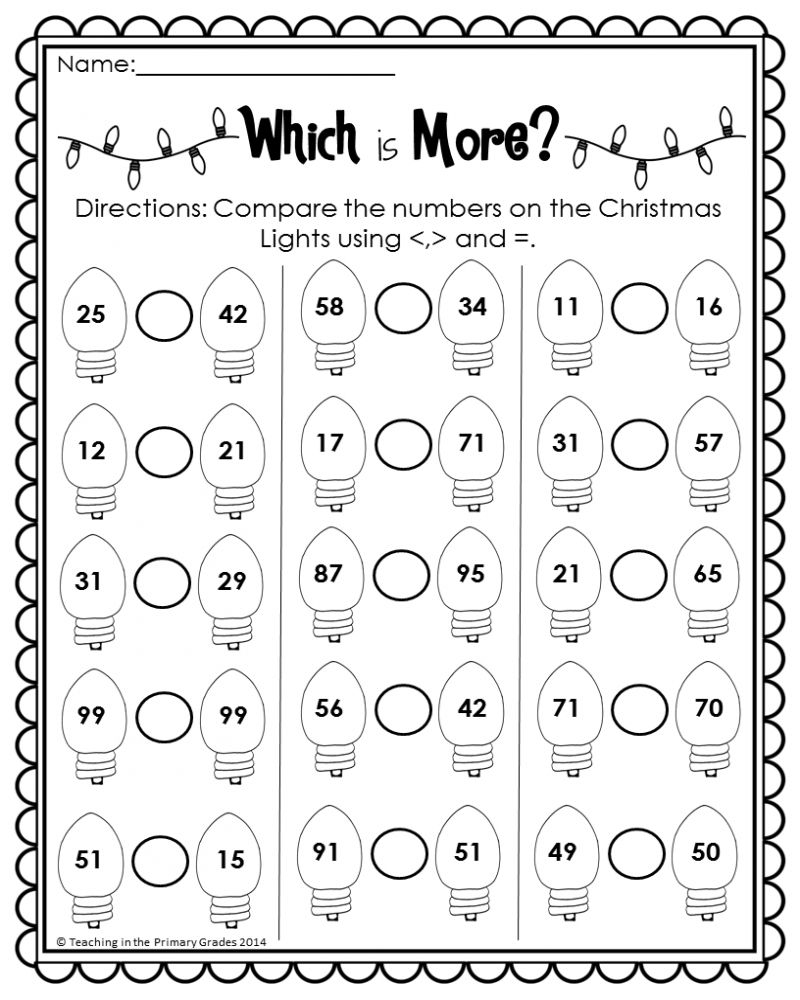 Free Printable Christmas Math Worksheets For 1St Grade In