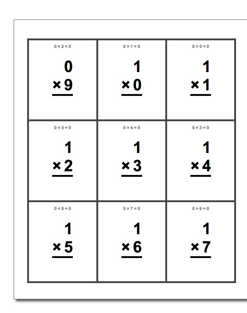 Free Printable Flash Cards For Each Math Operation With