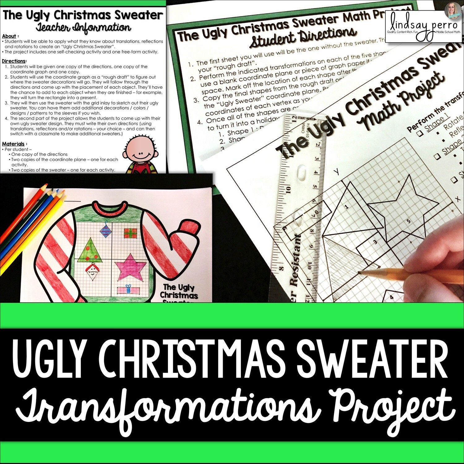 Geometric Transformations Christmas Math Project