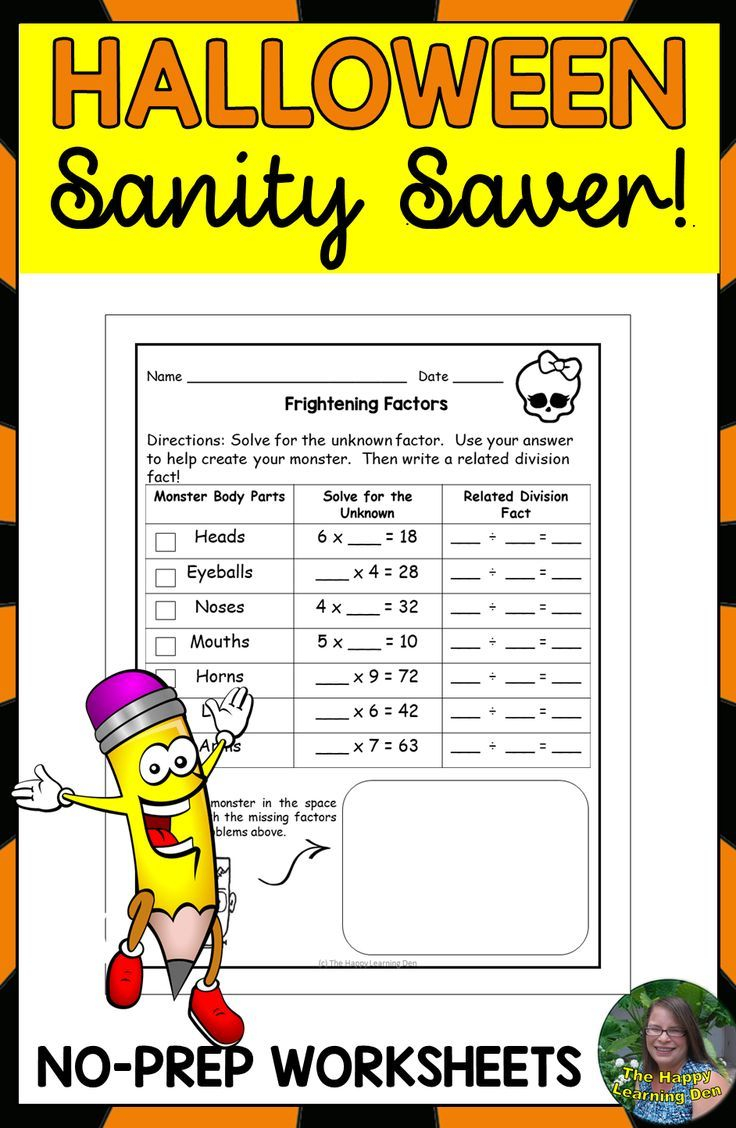 Here Are Ten Awesome Math Worksheets For Halloween. Save