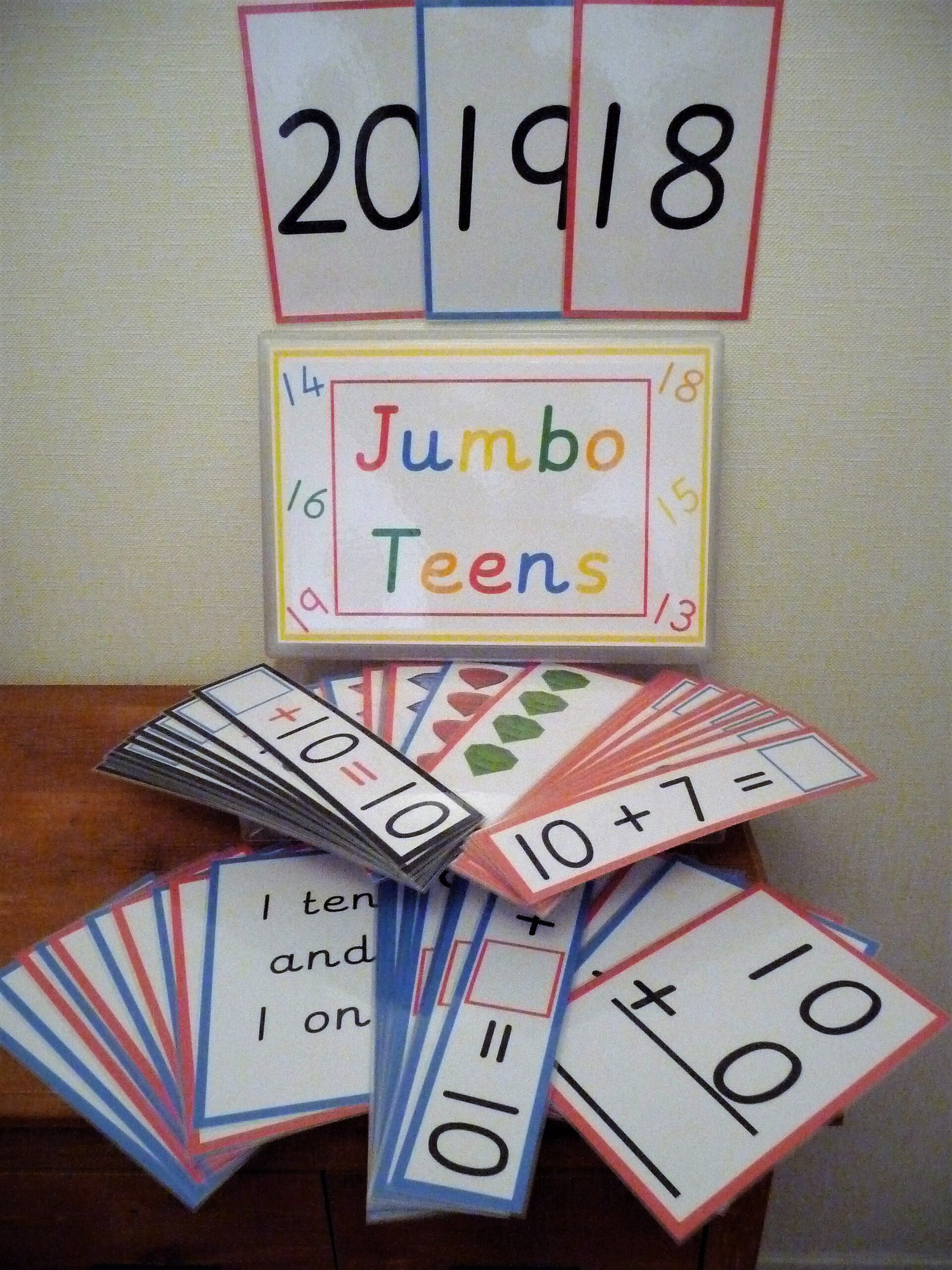 Jumbo Teens Box Consists Of Giant Number Flash Cards 10-20