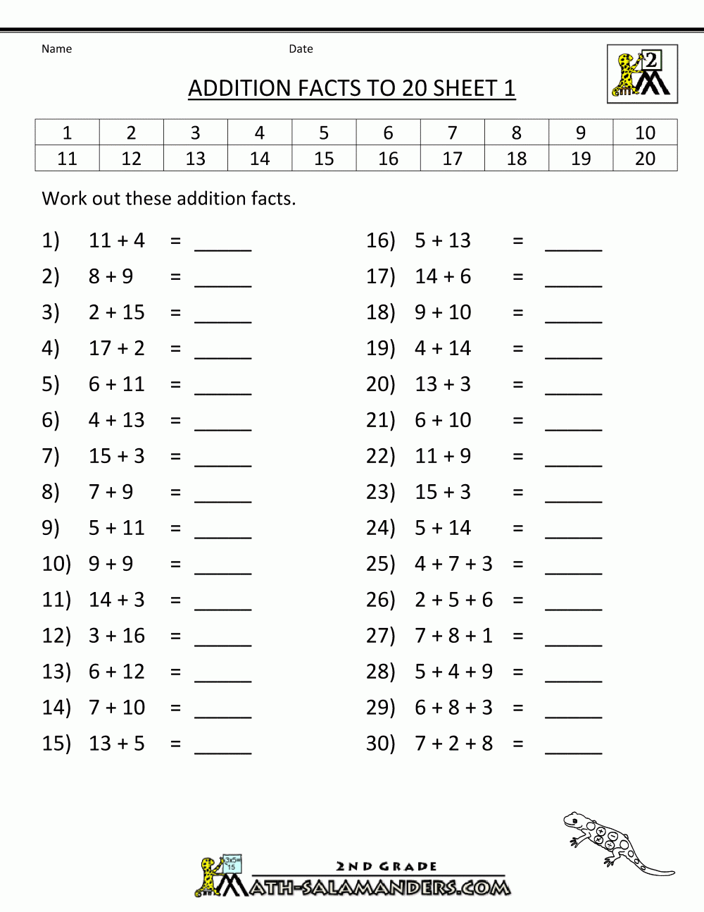 Math Addition Facts To 20+20 | Math Facts Addition, Math