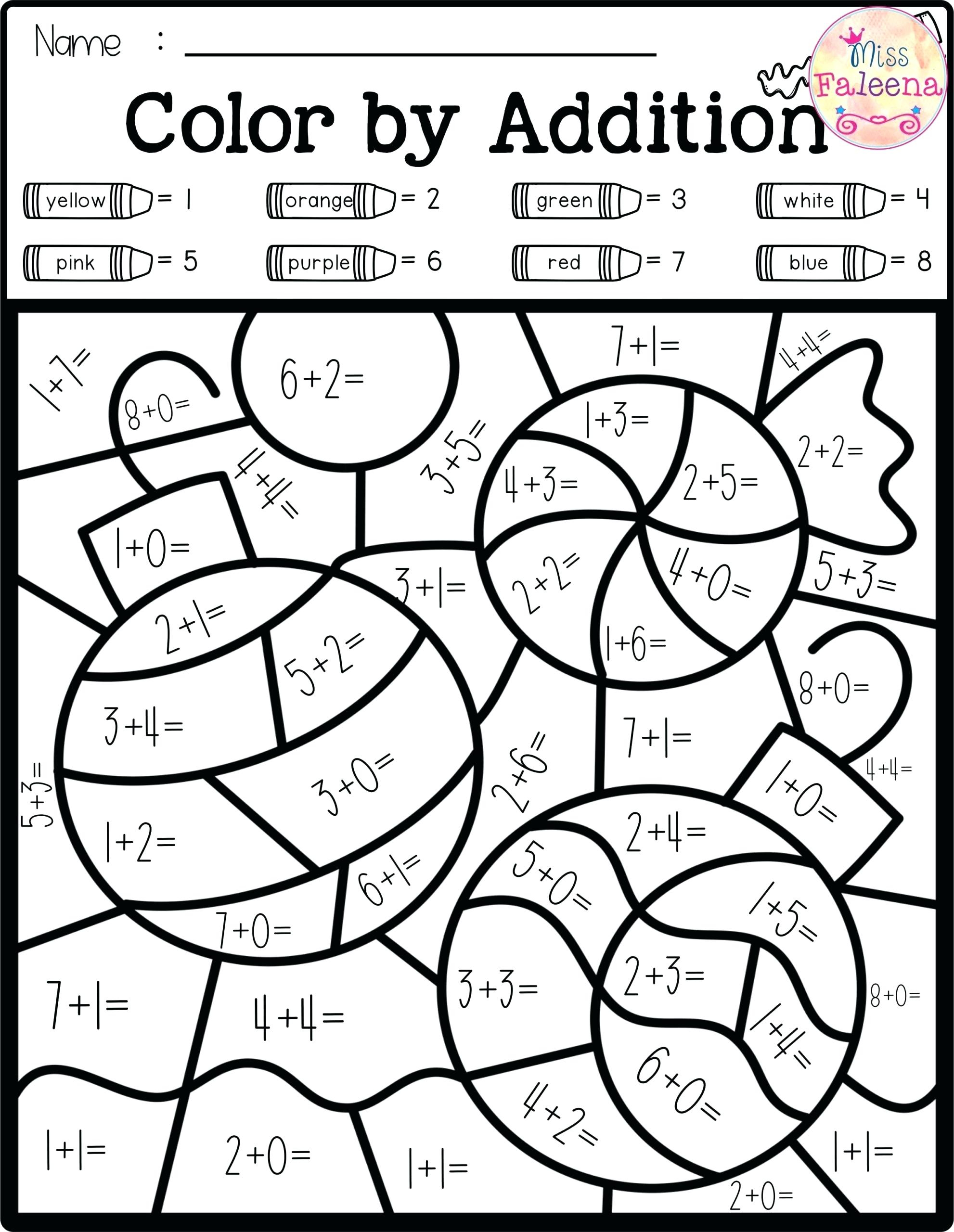 Free Printable Coloring Math Worksheets For 2nd Grade