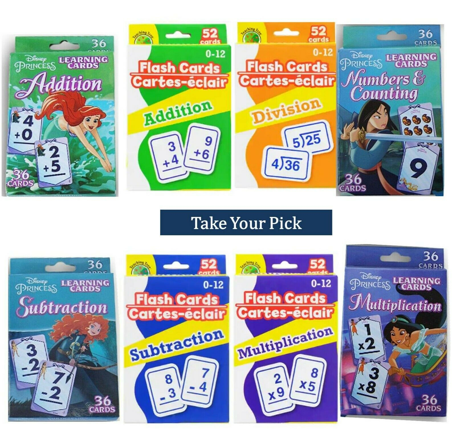 Math Flash Cards For Kids Disney Addition Subtraction
