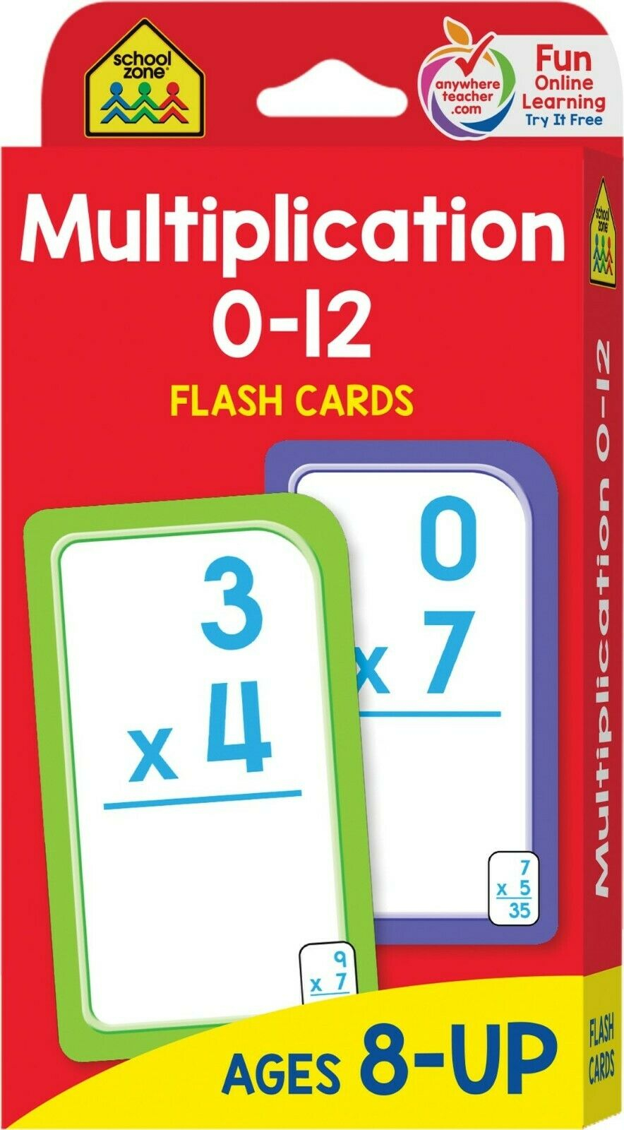 Multiplication 0-12 Flash Cards Ages 8 Up Grades 3 To 5 Math Game
